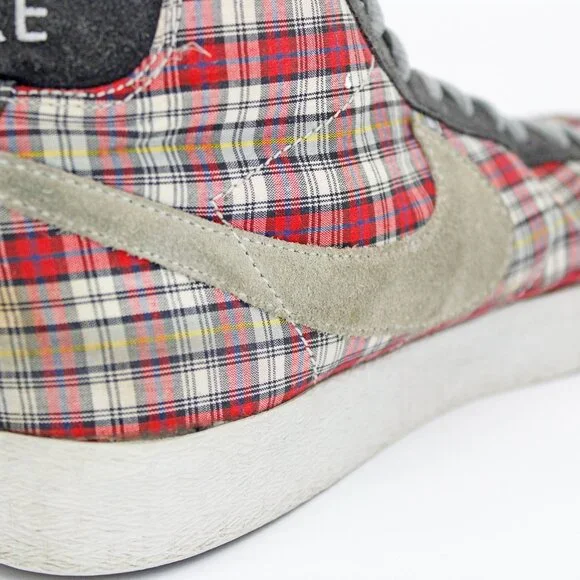 Nike Blazer Women’s Vintage Plaid Red / Grey High Top Sneakers: Size 10 - Picture 7 of 8